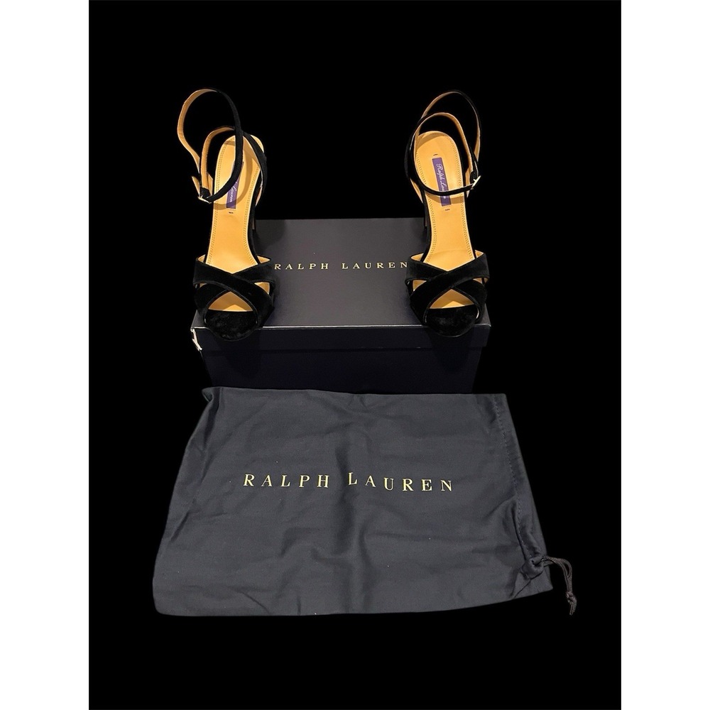 Ralph Lauren Purple Label Women's Black Velvet Kandice-SN-HES Heels Size 8